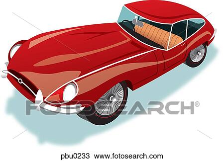 Drawing - A red sports car. Fotosearch