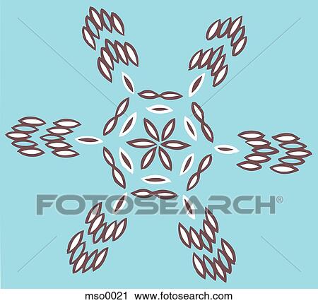 Clip Art - A snowflake on blue background. Fotosearch