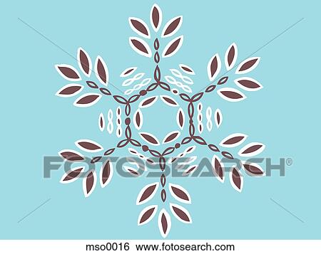 Stock Illustration - A snowflake on blue background. Fotosearch