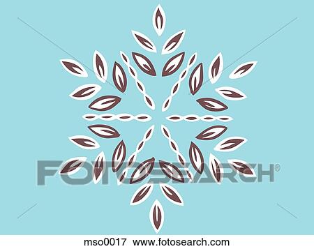 Stock Illustration - A snowflake on blue background. Fotosearch