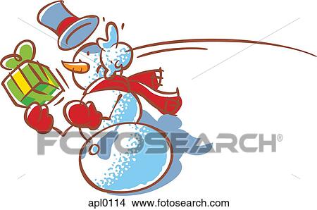 A snowman hit by a snowball on the side of the head Stock Illustration ...