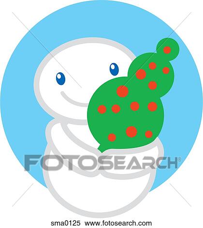 A snowman holding a small Christmas tree View Large Illustration Stock Illustration - A snowman holding a small Christmas tree. Fotosearch