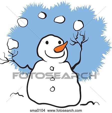 A snowman juggling snowballs View Large Illustration Stock Illustration - A snowman juggling snowballs. Fotosearch