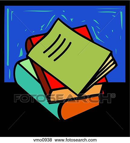 A stack of books and a notebook View Large Illustration Stock Illustration - A stack of books and a notebook. Fotosearch