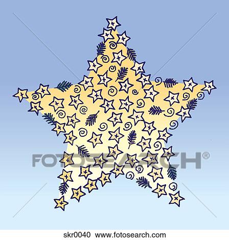 A star made up of smaller stars and leaves View Large Illustration Clipart - A star made up of smaller stars and leaves. Fotosearch