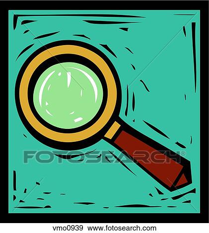 Stock Illustration - Closeup of a magnifying glass. Fotosearch