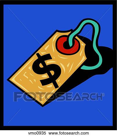 Closeup of a price tag with the dollar symbol on it View Large Illustration Stock Illustration - Closeup of a price tag with the dollar symbol on it. Fotosearch