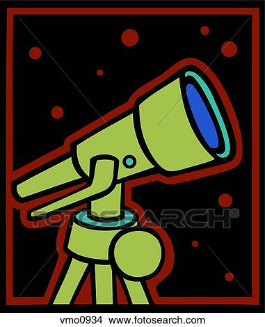 Stock Illustration - Closeup of a telescope. Fotosearch