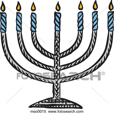 Stock Illustration - Detail of a menorah. Fotosearch
