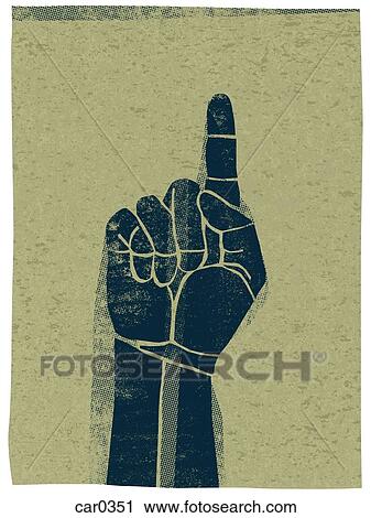 Clip Art - Illustration of a hand pointing upwards. Fotosearch