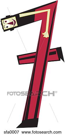 Stock Illustration - Illustration of a man creating the number 7 with his body. Fotosearch