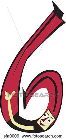 Illustration of a man forming the number 6 from his body View Large Illustration Stock Illustration - Illustration of a man forming the number 6 from his body. Fotosearch