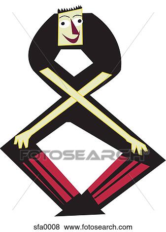 Stock Illustration - Illustration of a man forming the number 8 with his body. Fotosearch