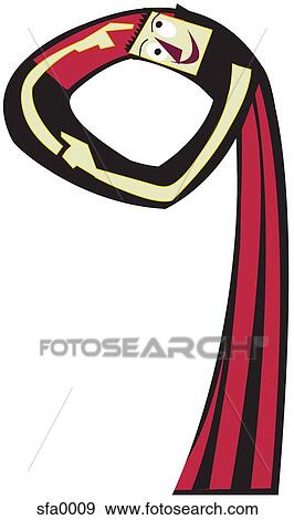Illustration of a man making the number 9 with his body View Large Illustration Stock Illustration - Illustration of a man making the number 9 with his body. Fotosearch