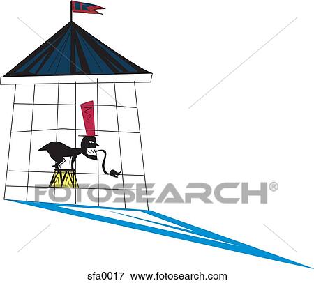 Illustration of a ringmaster eating a lion in a circus tent View Large Illustration Stock Illustration - Illustration of a ringmaster eating a lion in a circus tent. Fotosearch