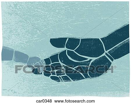Illustration of an adult hand holding a baby hand View Large Illustration Stock Illustration - Illustration of an adult hand holding a baby hand. Fotosearch