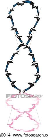 Stock Illustration - Illustration of people standing together to form the number 8 and its shadow. Fotosearch
