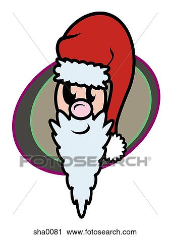 Illustration of Santa Claus face View Large Illustration Clip Art - Illustration of Santa Claus face. Fotosearch
