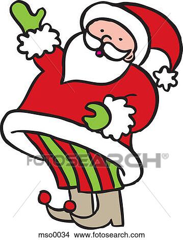 Stock Illustration - Illustration of Santa Claus in striped pants holding one hand out. Fotosearch