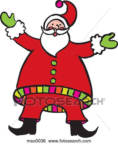 Stock Illustration - Illustration of Santa Claus with his arms wide open. Fotosearch