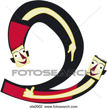 Illustration of two men making up the number 2 View Large Illustration Drawing - Illustration of two men making up the number 2. Fotosearch