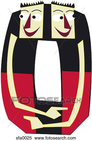 Stock Illustration - Illustration of two men making up the number zero. Fotosearch