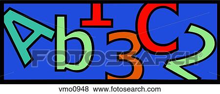 Letters and numbers: ABCs and 123s View Large Illustration Stock Illustration - Letters and numbers: ABCs and 123s. Fotosearch