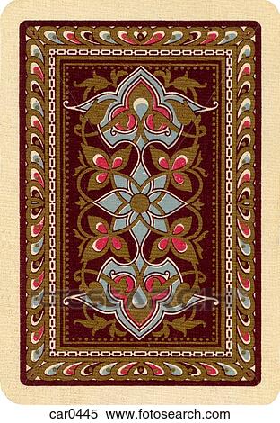 Stock Illustration - Ornate decoration on the backside of a deck of cards. Fotosearch