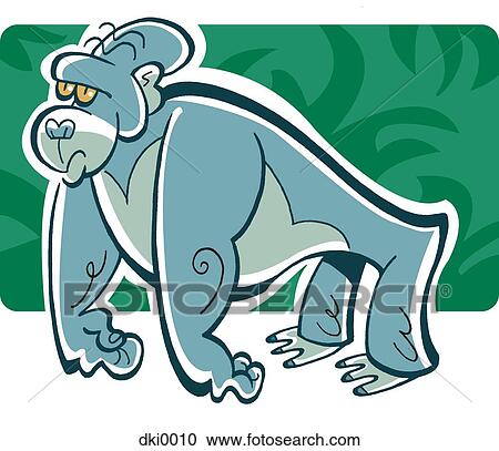 Side view of a gorilla View Large Illustration Clipart - Side view of a gorilla. Fotosearch