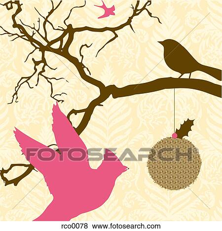 Silhouettes of birds eating from a bird seed ball on a branch View Large Illustration Stock Illustration - Silhouettes of birds eating from a bird seed ball on a branch. Fotosearch