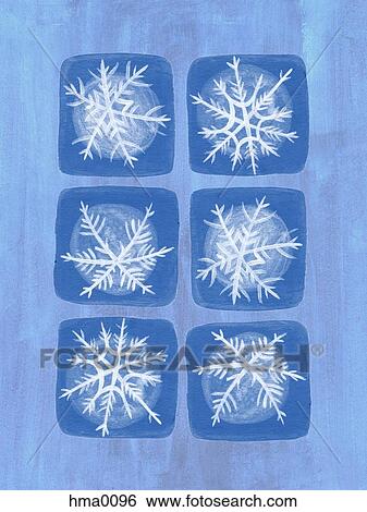 Snowflakes on a blue and purple background View Large Illustration Stock Illustration - Snowflakes on a blue and purple background. Fotosearch