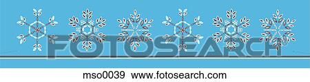 Stock Illustration - Snowflakes on a blue banner. Fotosearch