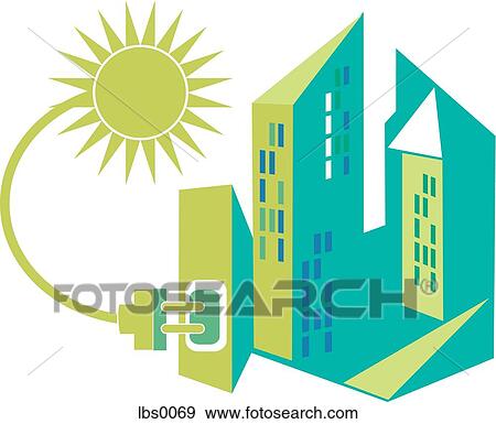 Sun with a plug attached to city buildings, representing Solar Energy View Large Illustration Stock Illustration - Sun with a plug attached to city buildings, representing Solar Energy. Fotosearch