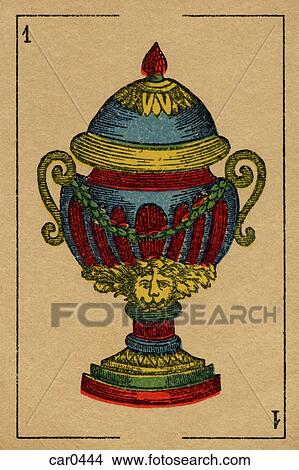 Vintage playing card showing a large decorative vase View Large Illustration Stock Illustration - Vintage playing card showing a large decorative vase. Fotosearch
