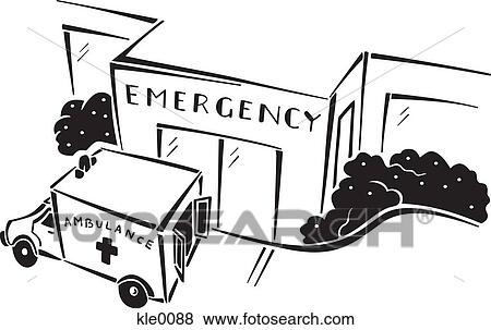 救急車 において 緊急事態 区 の A 病院 イラスト Kle00 Fotosearch