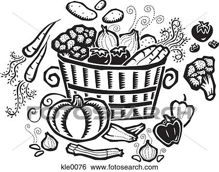 A basket of vegetables Stock Illustration | kle0076 | Fotosearch