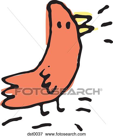 Stock Illustration - A bird chirping. Fotosearch