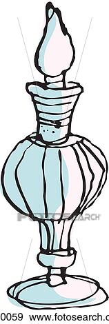 A blue perfume bottle View Large Illustration Stock Illustration - A blue perfume bottle. Fotosearch