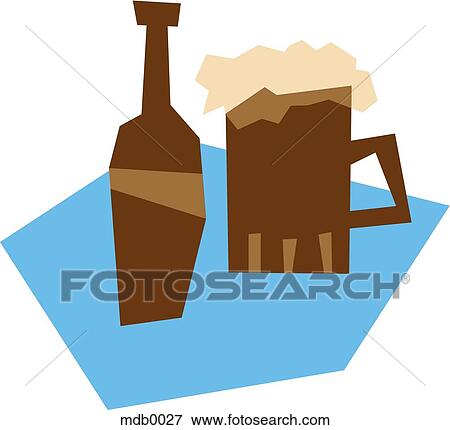 A bottle and pint of beer View Large Illustration Stock Illustration - A bottle and pint of beer. Fotosearch