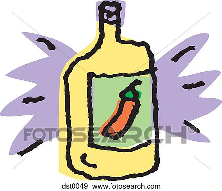 Stock Illustration - A bottle of chili sauce. Fotosearch