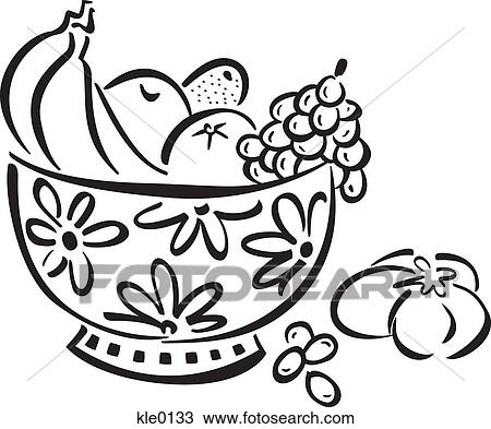 A bowl full of fruit Drawing | kle0133 | Fotosearch