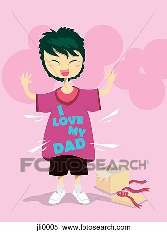 A boy expressing love for his father View Large Illustration Stock Illustration - A boy expressing love for his father. Fotosearch