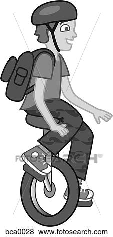 A boy on a unicycle View Large Illustration Stock Illustration - A boy on a unicycle. Fotosearch