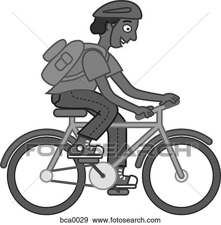 A boy riding a bicycle View Large Illustration Stock Illustration - A boy riding a bicycle. Fotosearch