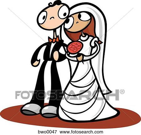 Stock Illustration - A bride and groom. Fotosearch