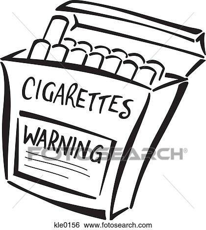 Stock Illustration - A carton of cigarettes with a warning label. Fotosearch