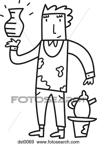 Stock Illustration - A ceramic artist. Fotosearch