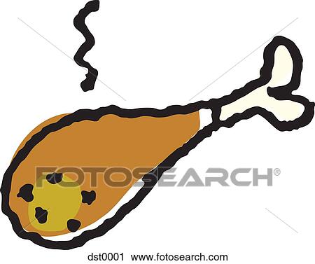 Clip Art - A chicken drumstick. Fotosearch
