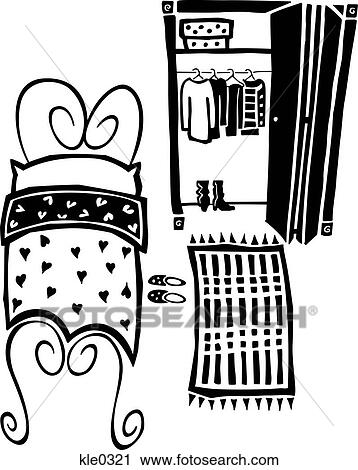 Clipart Of A Clean Bedroom Kle0321 Search Clip Art