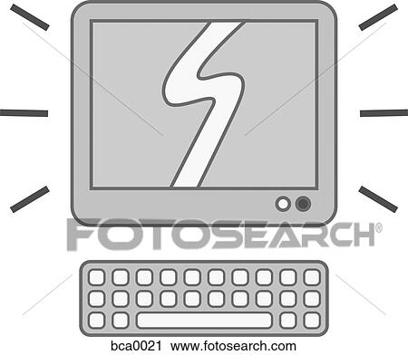 A computer monitor giving off radiation emissions View Large Illustration Clip Art - A computer monitor giving off radiation emissions. Fotosearch